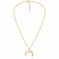 Gold crescent moon necklace with delicate chain 