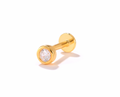 Solis Piercing stud in 925 sterling silver with 18k gold plating and a clear zirconia stone