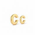 Duo Ear Cuffs in 18k gold-plated steel, shown in two sizes with rounded polished bands