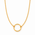 Lucia Circle Necklace with a 15 mm circular charm in gold-plated 316L stainless steel